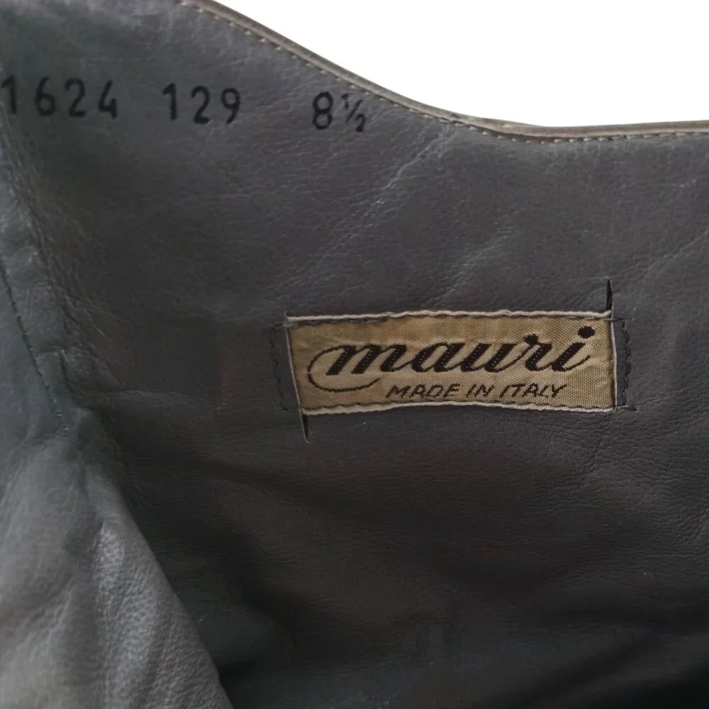 Vintage Mauri Exotic Ostrich and Suede Gray Dress Shoes Mens 8.5 Ankle Zip Boots - Picture 7 of 16